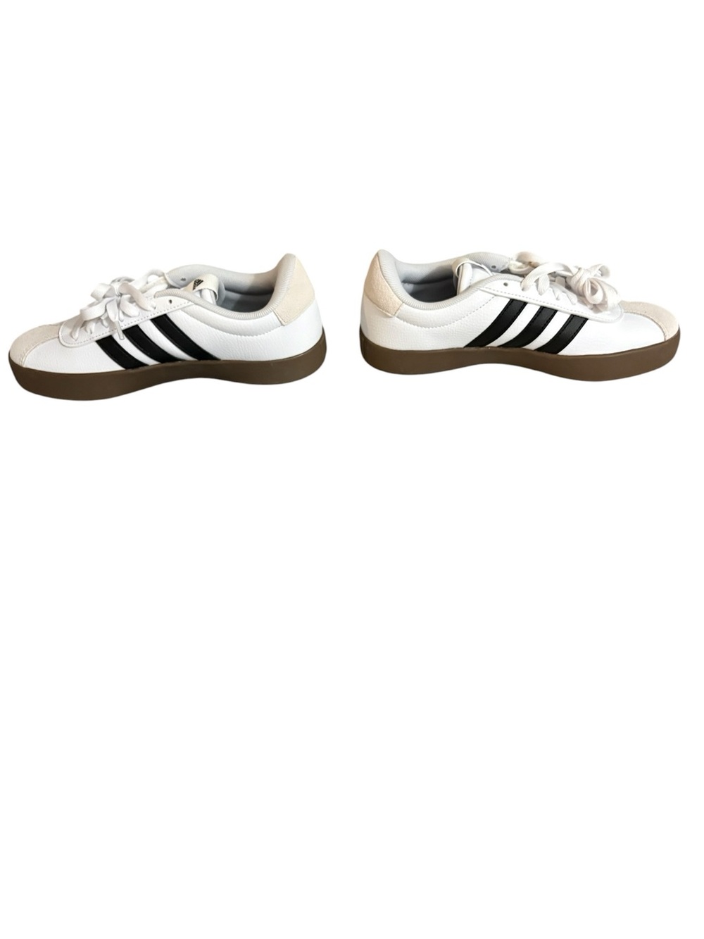 adidas womens White & Black Sneakers with Brown Gum Sole - Picture 2 of 5